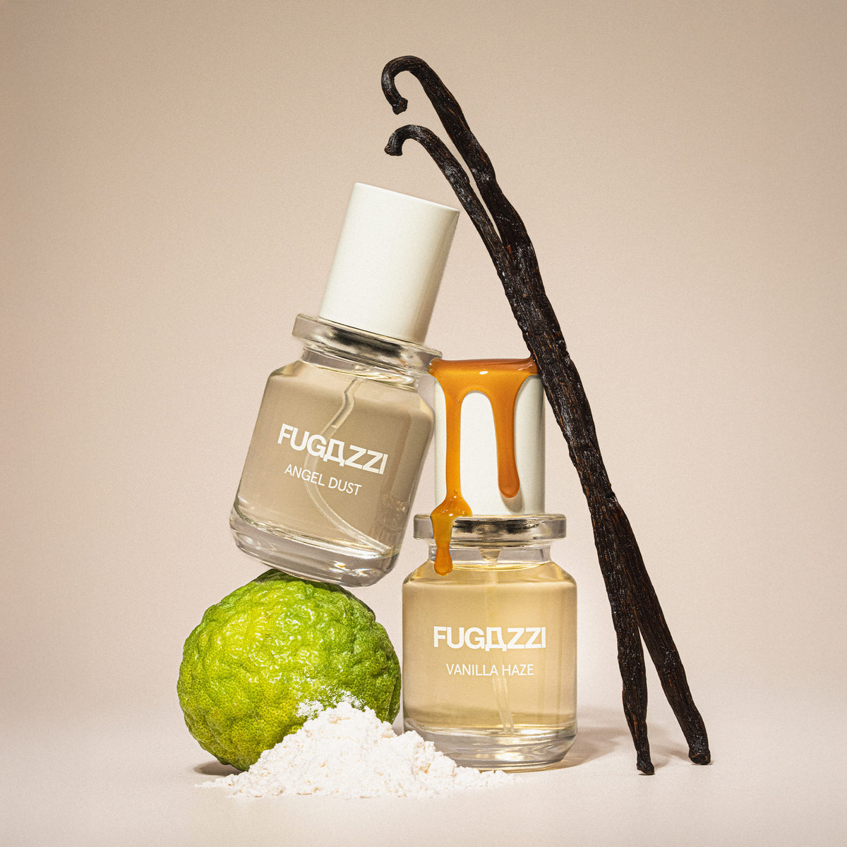 Model holding a Fugazzi fragrance