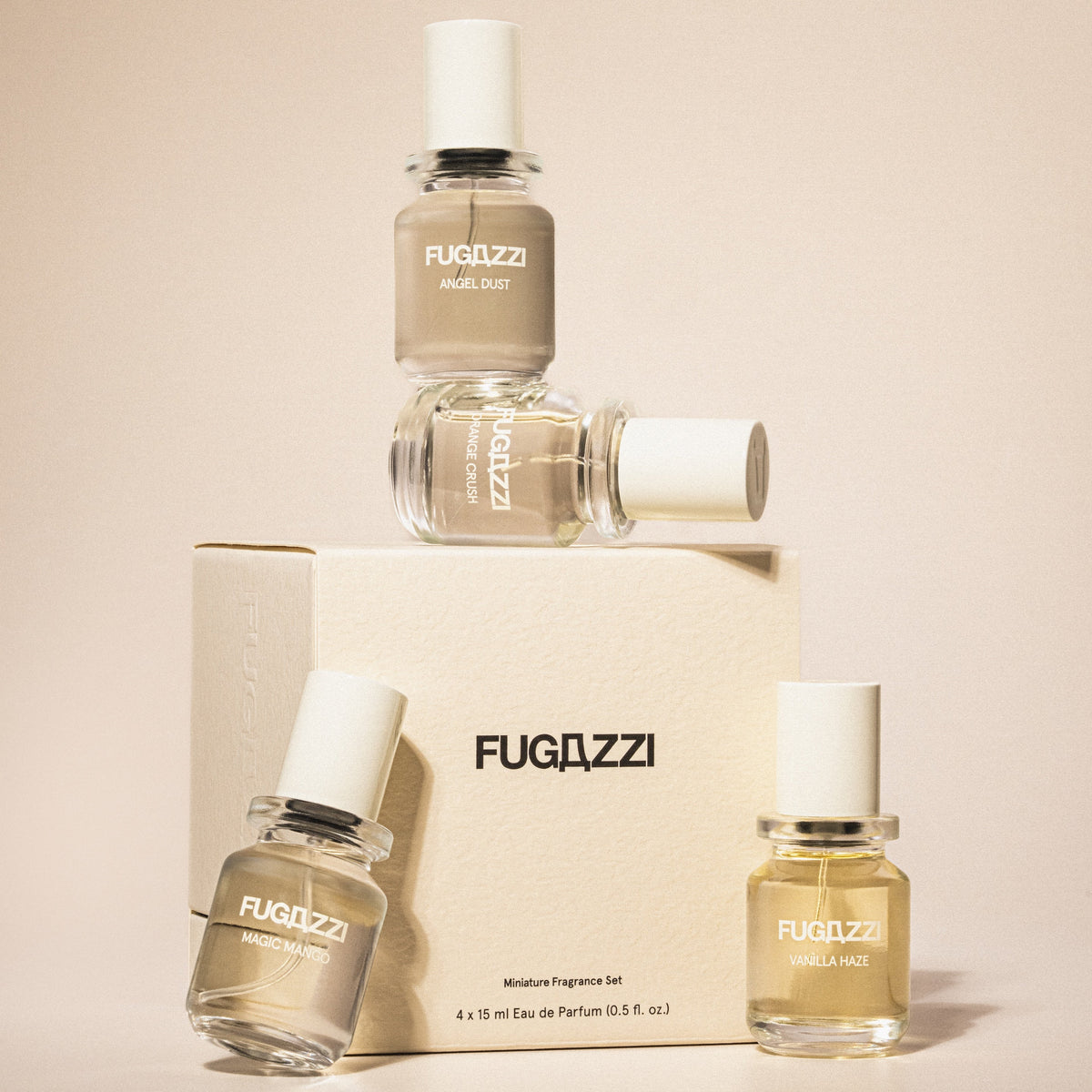 Fugazzi fragrance beside a disco ball